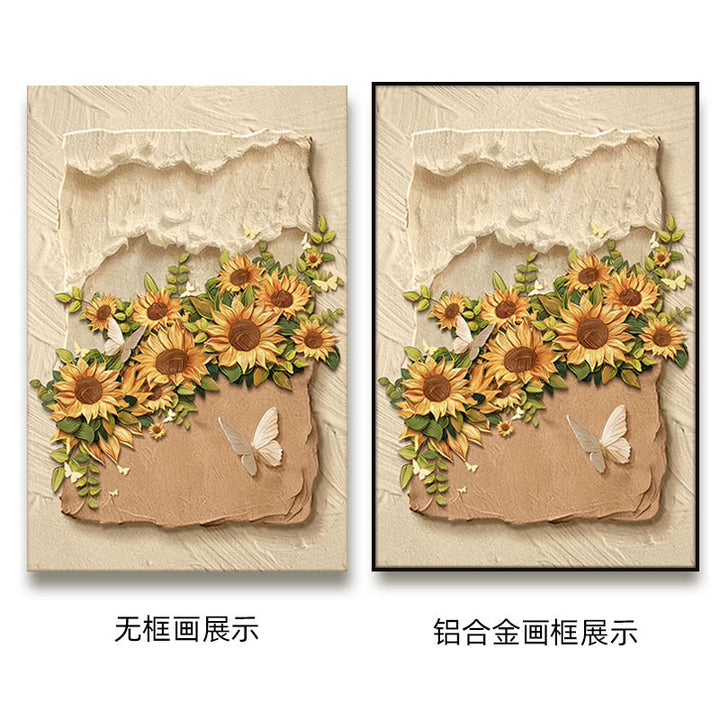 Blumenreiches Relief-Kunstdruck