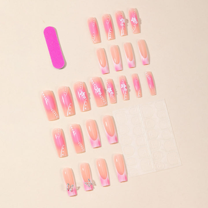 3D Floral Acrylic Nail Art Karnz