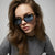 Damen modische rechteckige Sonnenbrille Karnz