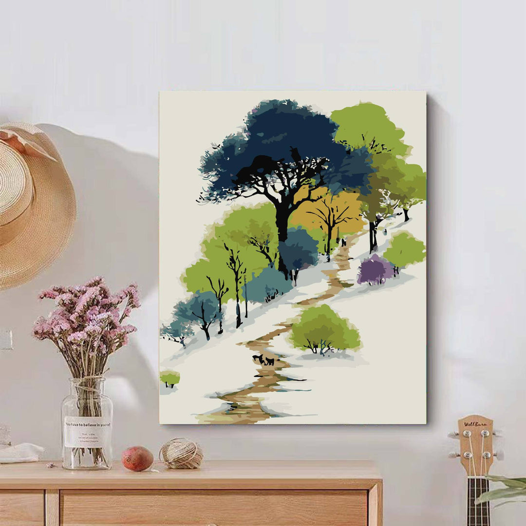 Natur-inspiriertes ruhiges Landschafts-Canvas-Kunstwerk Karnz