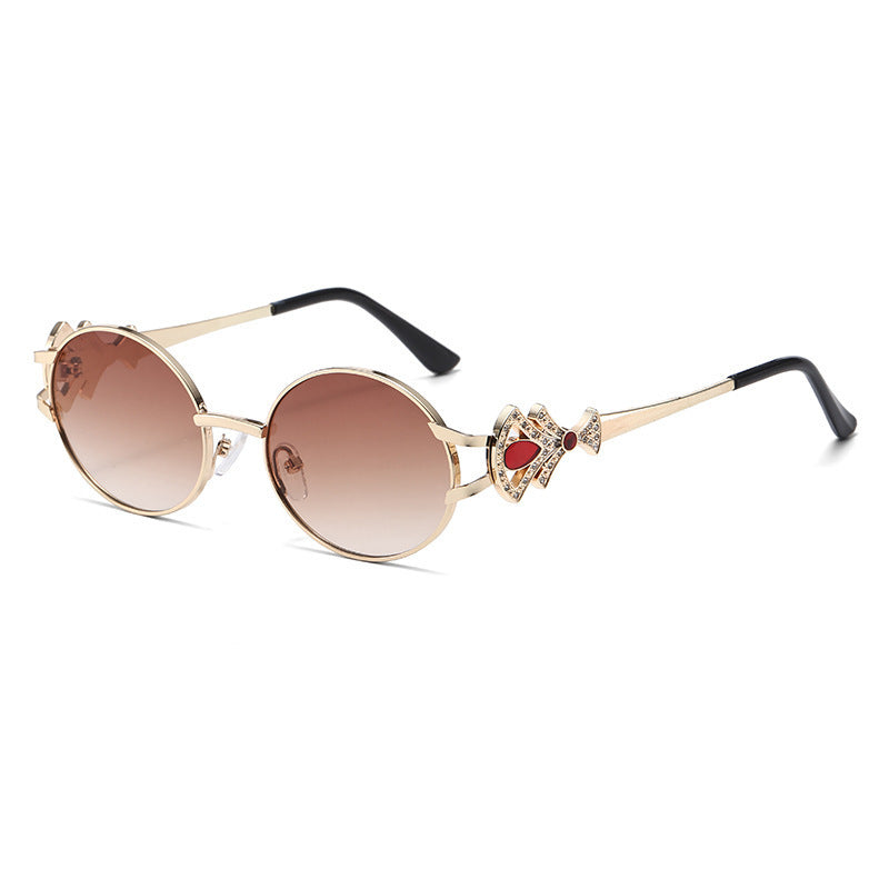 Damen elegante rechteckige Sonnenbrille mit glamourösen Verzierungen Karnz