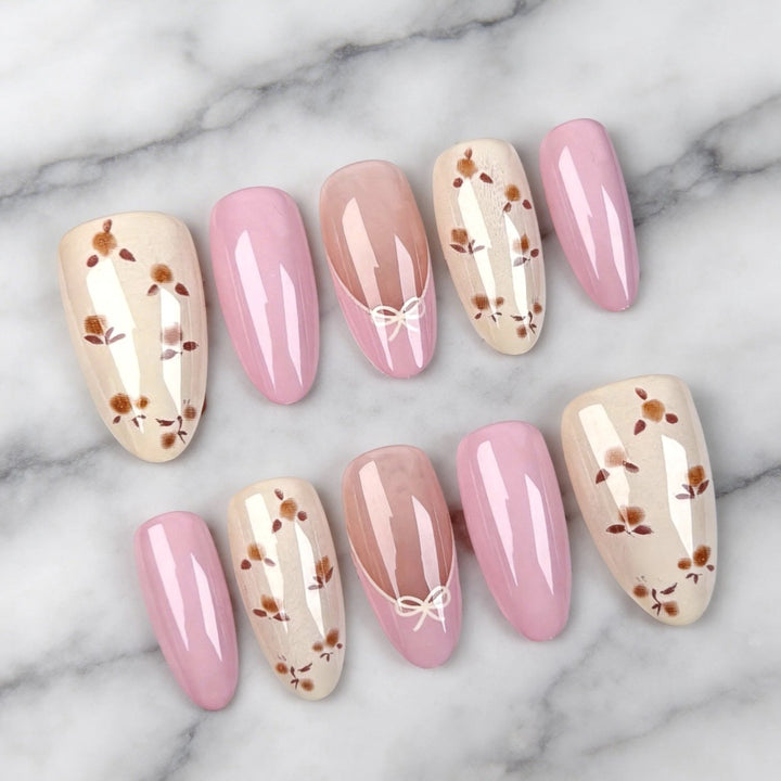 Blumenmuster Press-On Nagelset 1790745680