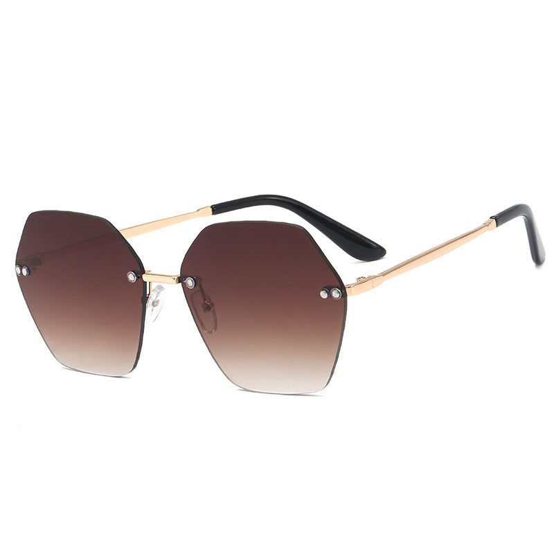 Damen hexagonale Sonnenbrille mit elegantem Metallrahmen Karnz
