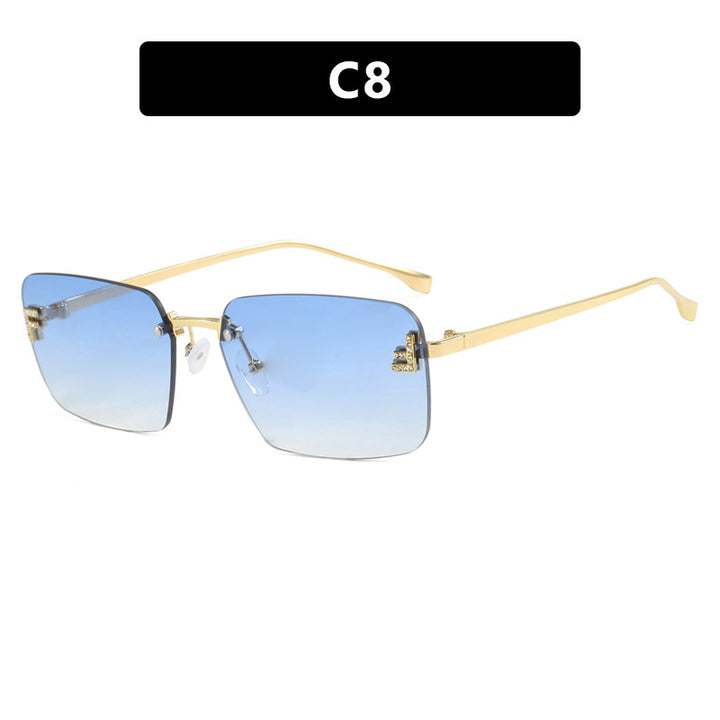 Damen quadratische Sonnenbrille mit elegantem goldenen Rahmen und stylishen Gläsern Karnz