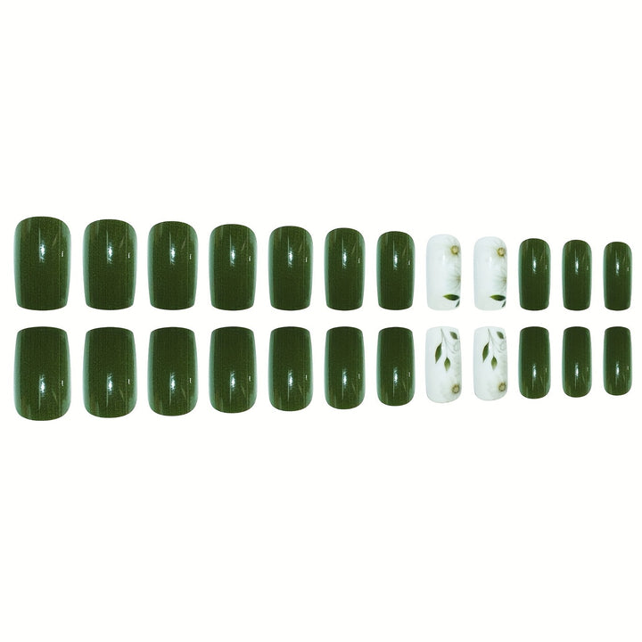 Elegantes floral verziertes Press-On-Nagelset Karnz
