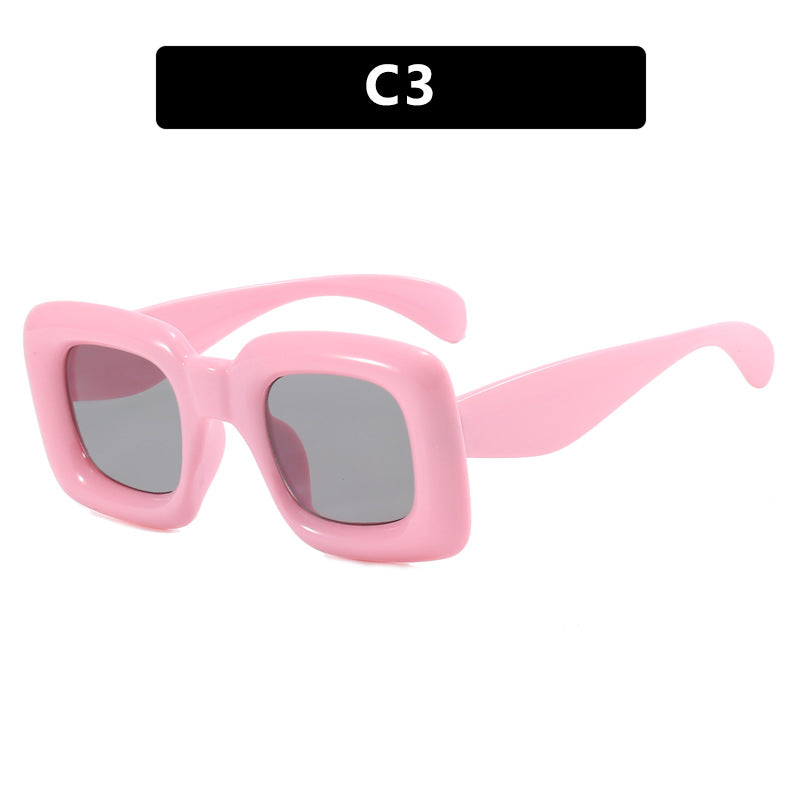 Damen stilvolle quadratische Sonnenbrille mit breitem Rahmen Karnz