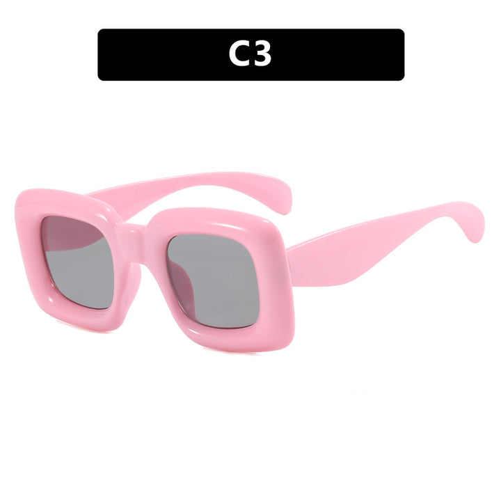 Damen stilvolle quadratische Sonnenbrille mit breitem Rahmen Karnz
