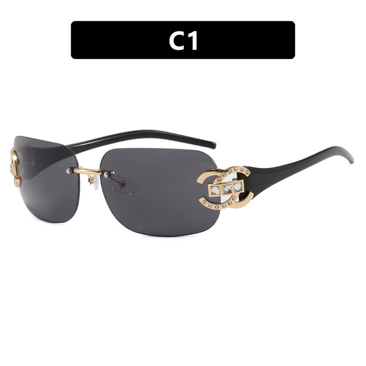 Damen modische Sonnenbrille mit luxuriösem Geometrie-Rahmen und schützendem UV-Filter Karnz