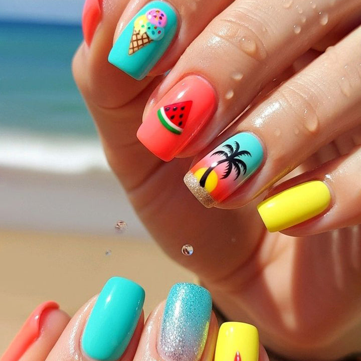 Sommer-inspiriertes 3D-Nagelkunst-Set Karnz