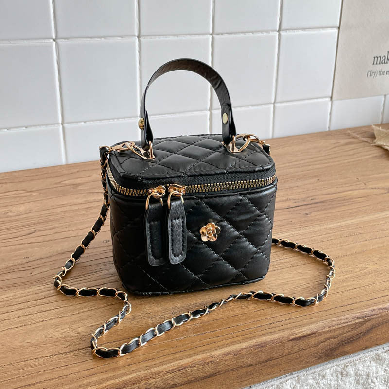Gepolsterte Kunstleder Mini Umhängetasche