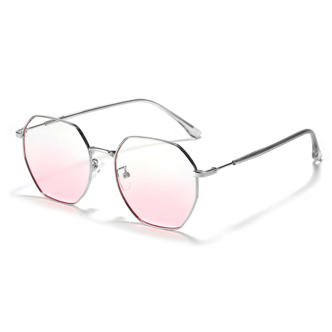 Damen modische achteckige Sonnenbrille mit trendigem Metallrahmen Karnz
