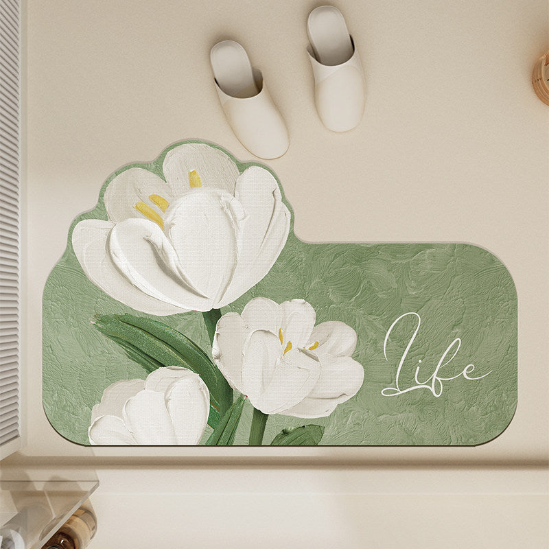 Blumenmuster Antirutsch-Badematte