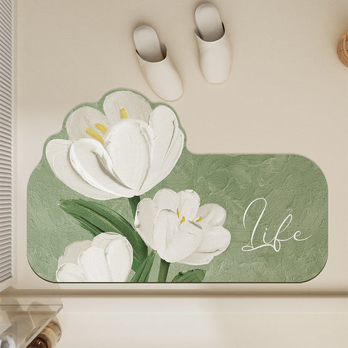 Blumenmuster Antirutsch-Badematte