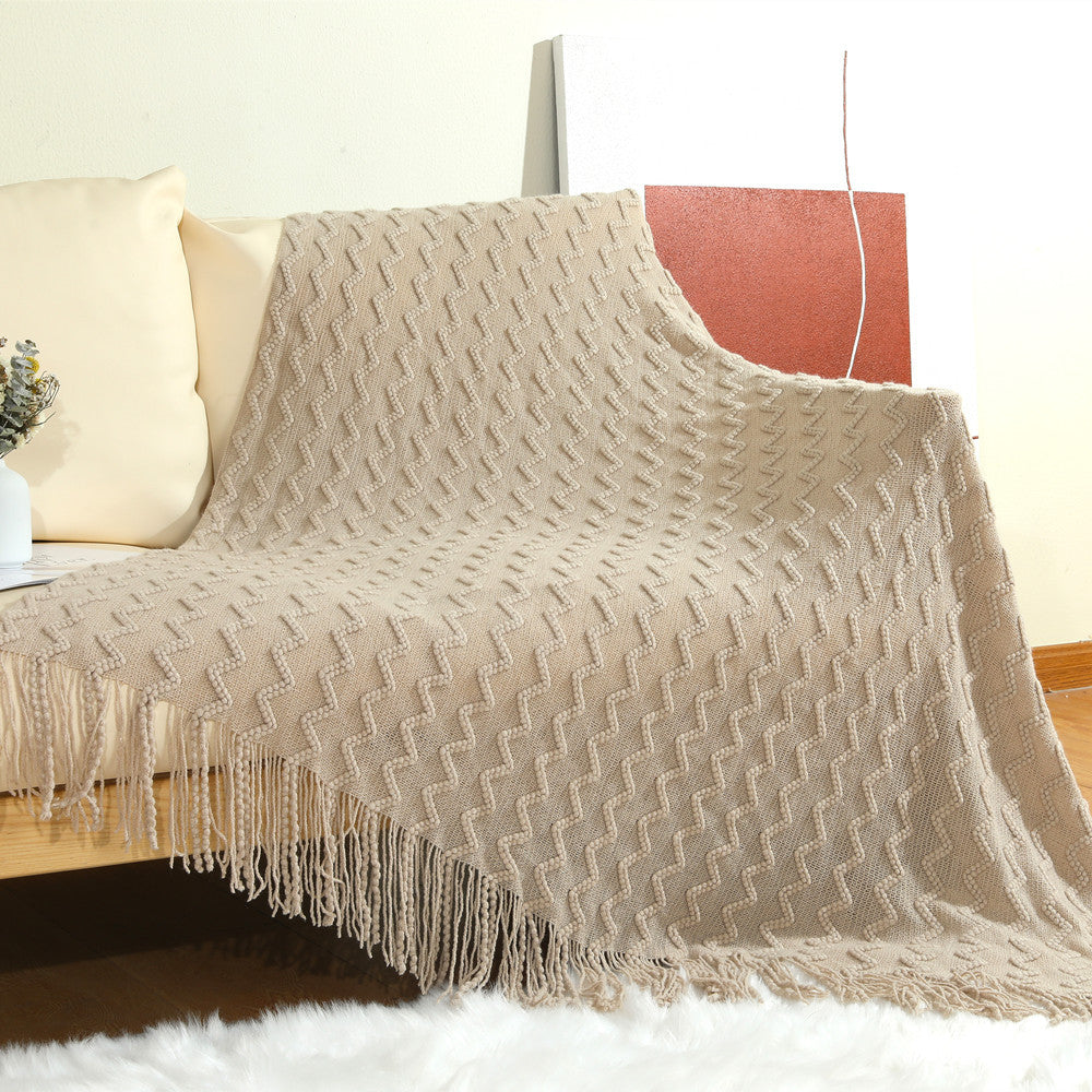 Gemütliche gestrickte Wurfdecke