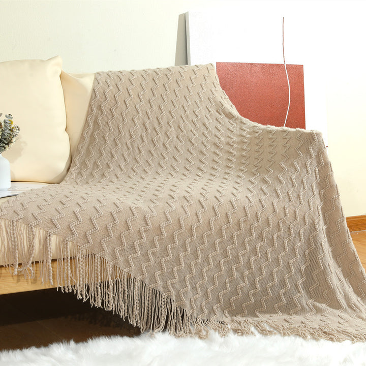 Gemütliche gestrickte Wurfdecke