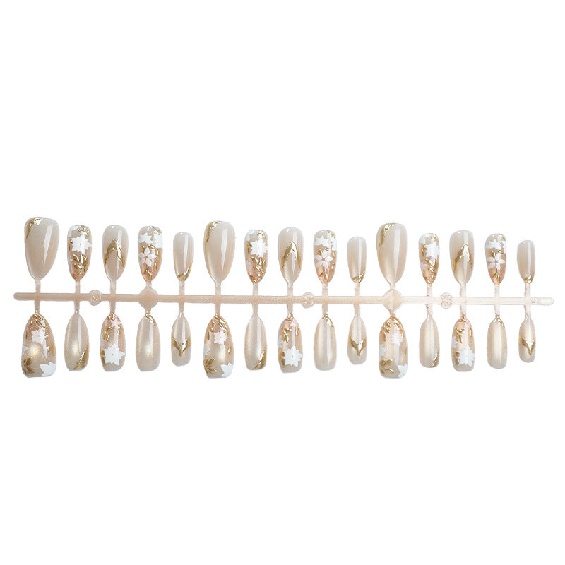 Dekoratives Blumenmuster Press-On Nail Art Set