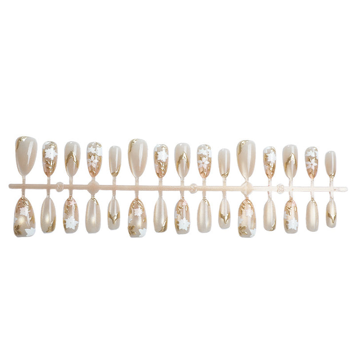 Dekoratives Blumenmuster Press-On Nail Art Set