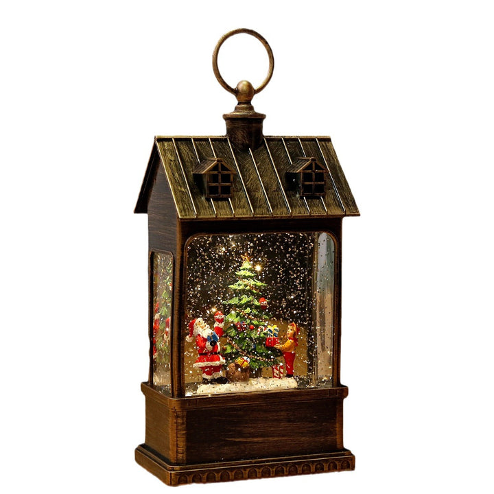 Nostalgische Weihnachtslaterne mit beweglich großem Weihnachtsmann Karnz