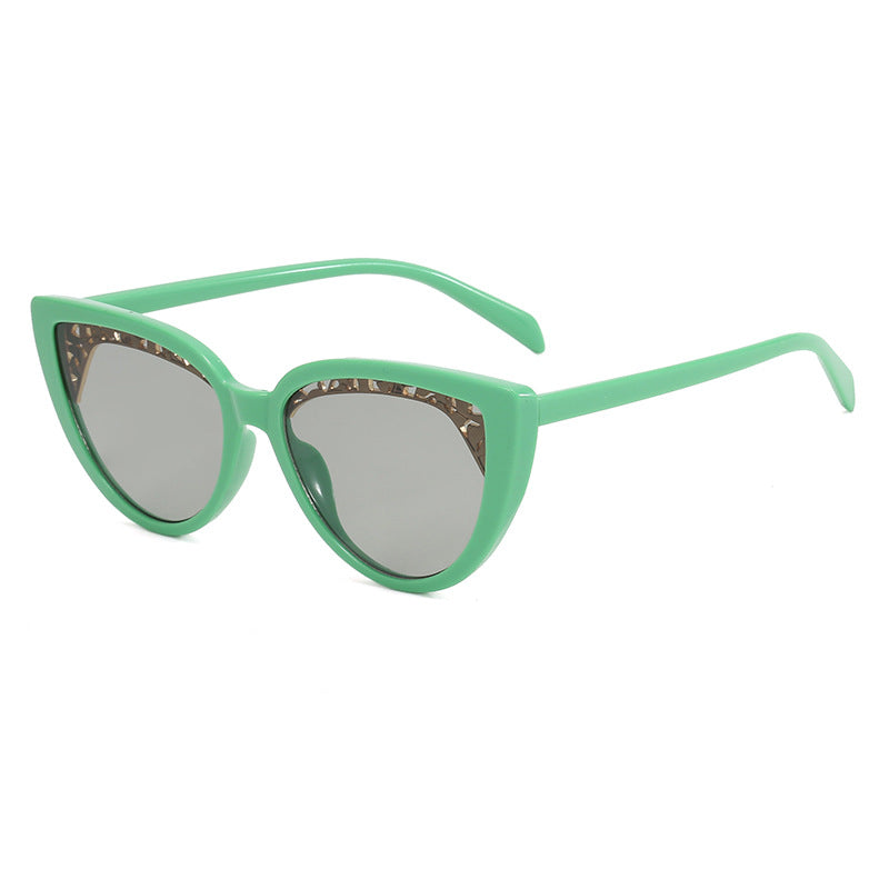 Damen glamouröse Katzenaugen Sonnenbrille Karnz