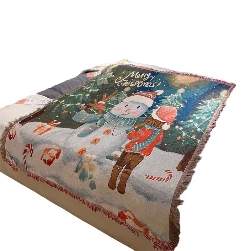 Festliches Weihnachtsthema Wandteppich Wurfdecke