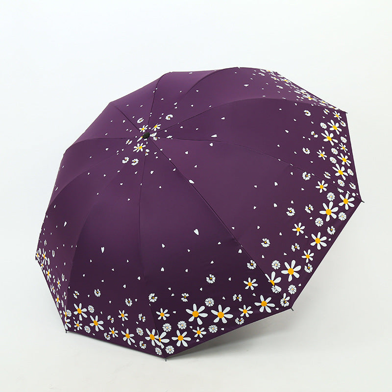 Damen Regenschirm mit floralem Design und verstärktem Rahmen Karnz