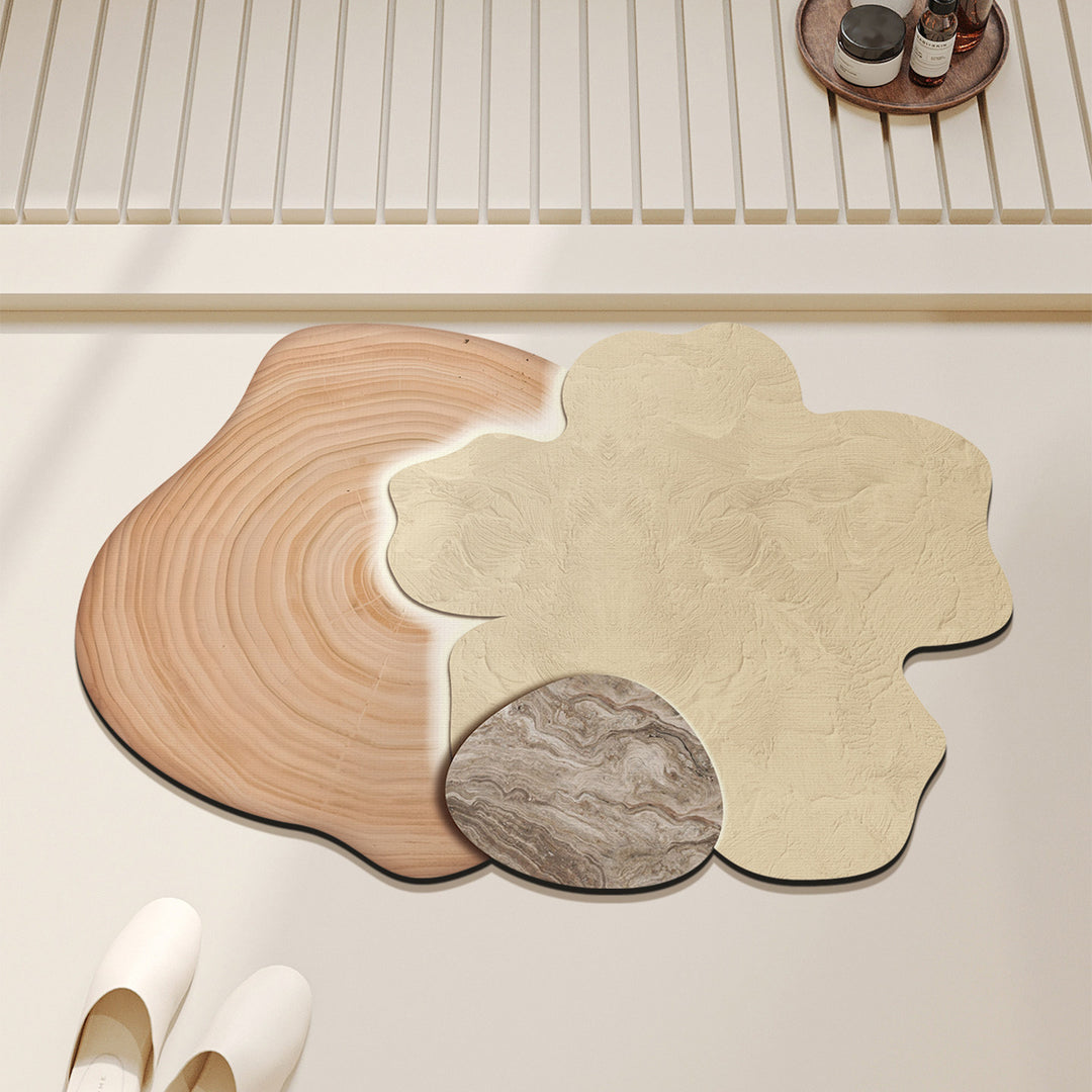 Absorbent Quick-Dry Bamboo-Style Cloud-Shaped Bath Mat