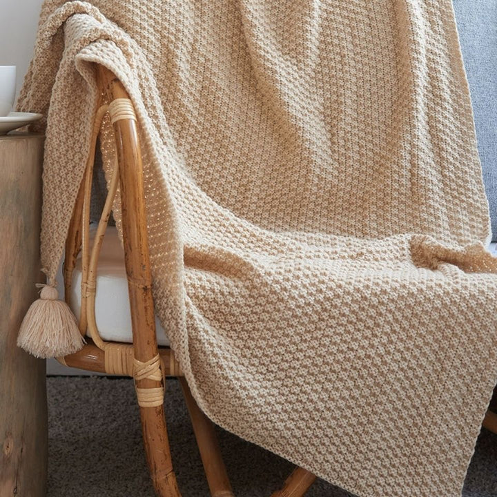 Premium strukturiert Strickwurfdecke