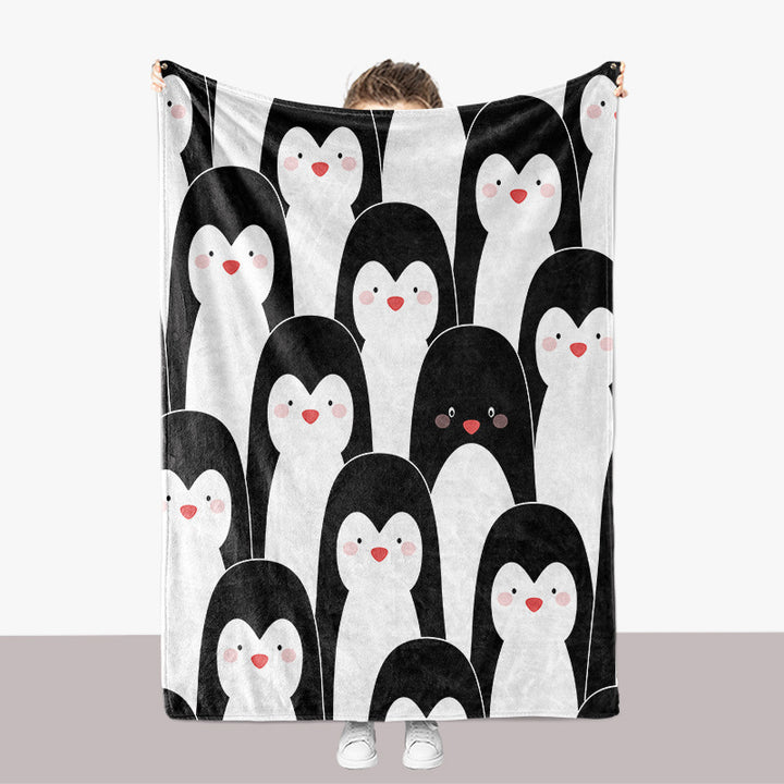 Pinguin-Themen-Plüsch-Wurfdecke