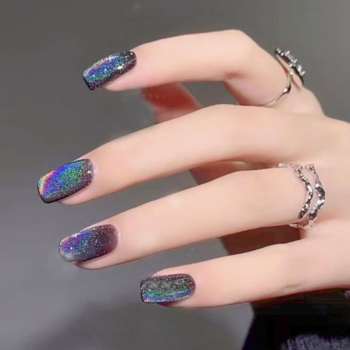 Elegante holographische Press-On Nägel