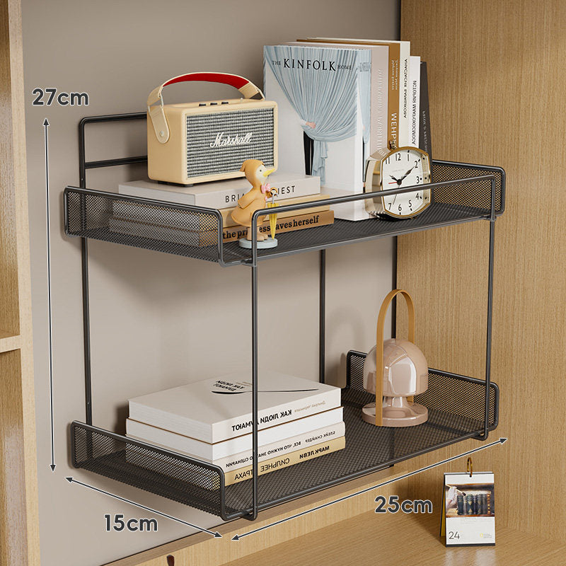 Niedrigprofiliertes Mesh-Unter-Schienen-Organizer-Regal für Bettgestelle und Etagenbett-Schienen