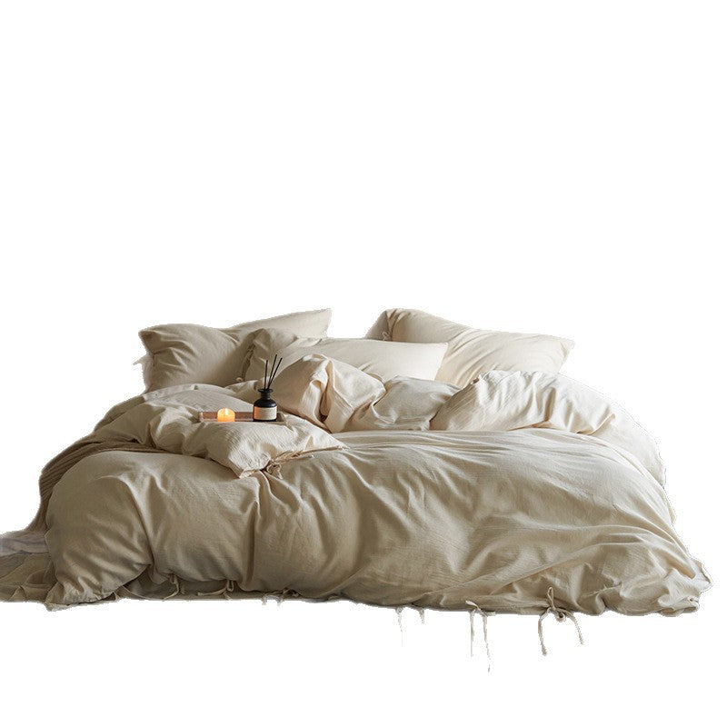 Leinen Jacquard Floral Bettbezug Set
