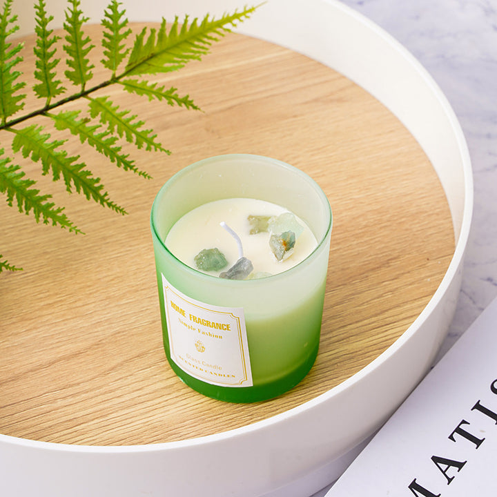 Aromatische Edelstein-Top Frosted Glass Jar Kerze