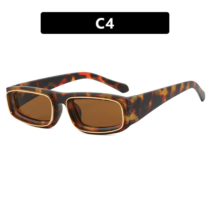 Damen trendige rechteckige Sonnenbrille mit elegantem Farbenspiel Karnz