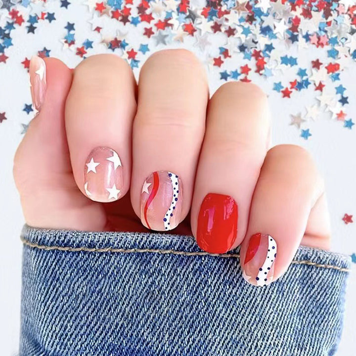 Patriotisches Themen Press-On Nagelkunst Set Karnz