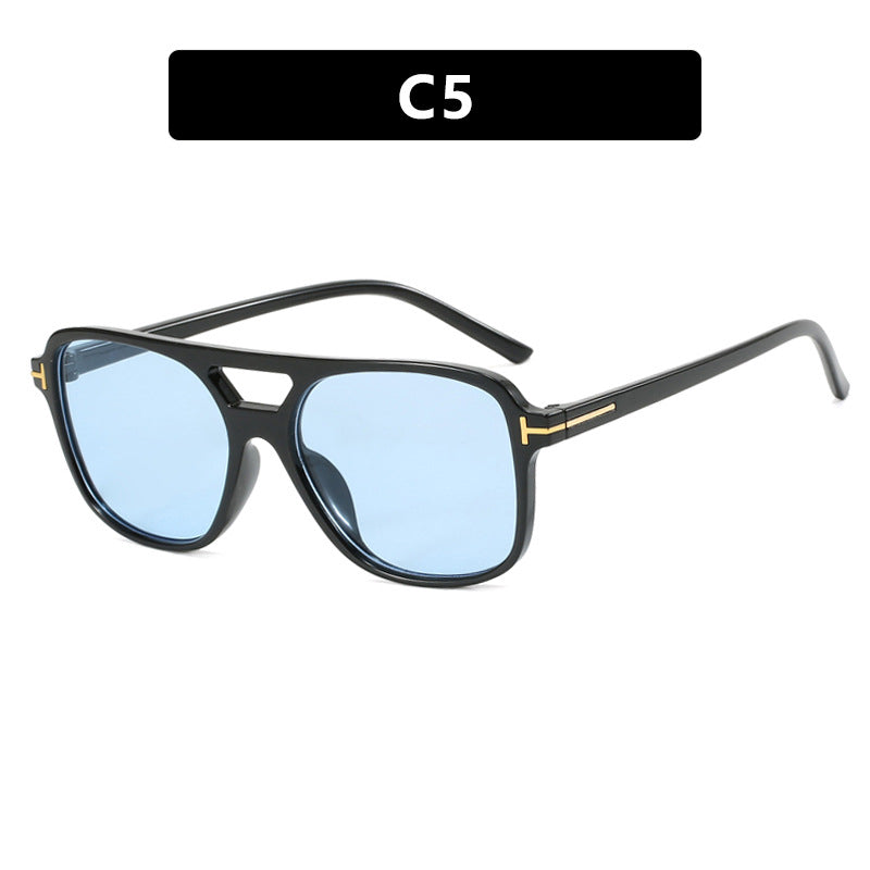Damen trendige quadratische Sonnenbrille mit detailreichem Rahmen Karnz