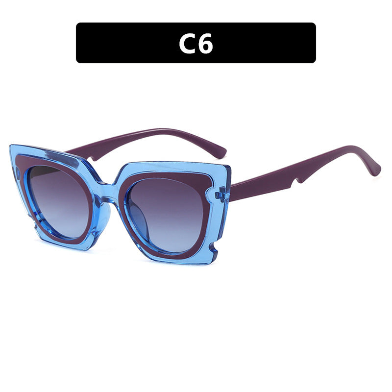 Damen oversized Sonnenbrille mit extravagantem Rahmen und UV-Schutz Karnz