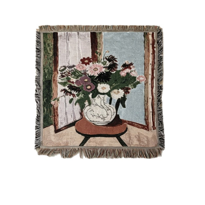 Künstlerische Blumenmuster Wandteppich Tagesdecke