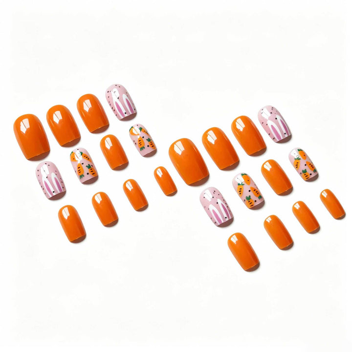 Kreatives Karotten-Themen-Nagelkunst-Set