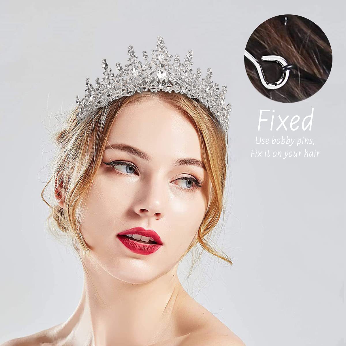 Damen Hochzeit Tiara und Schleier Set Karnz