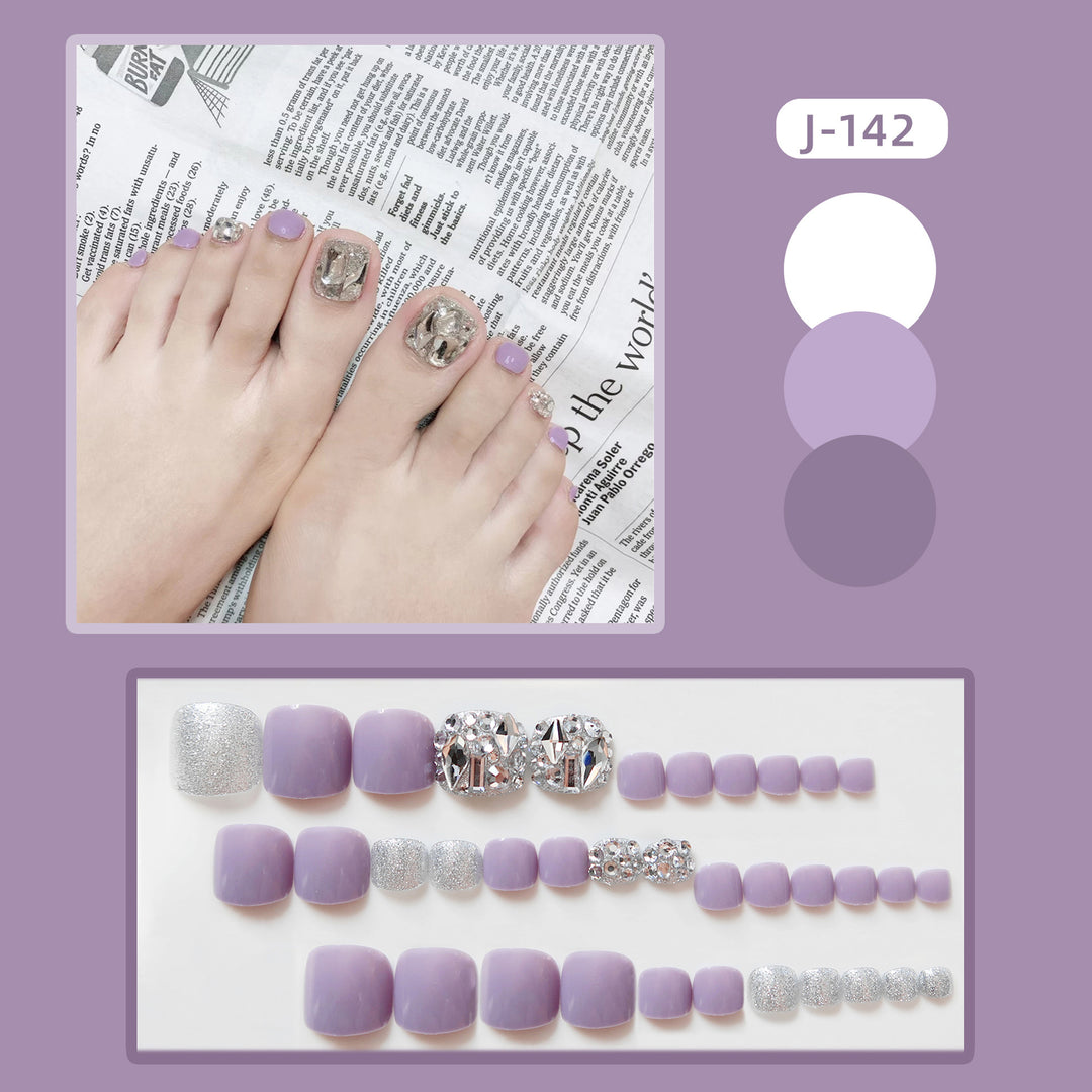 Glamorous Pedicure Press-On Zehennagel Set
