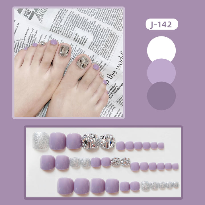 Glamorous Pedicure Press-On Zehennagel Set
