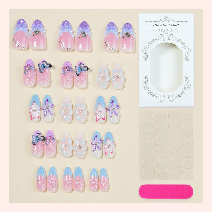Premium Floral Design Press-On Nail Set Karnz