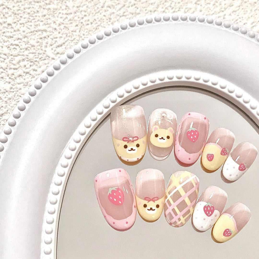 Elegante Glänzende Press-On Nagelset  1791774068