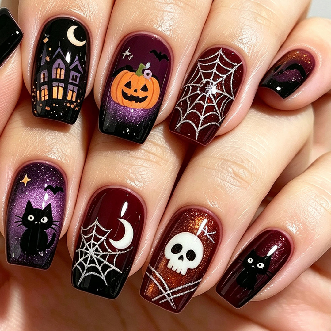 Halloween-Themen Press-On Nagelkunst Karnz