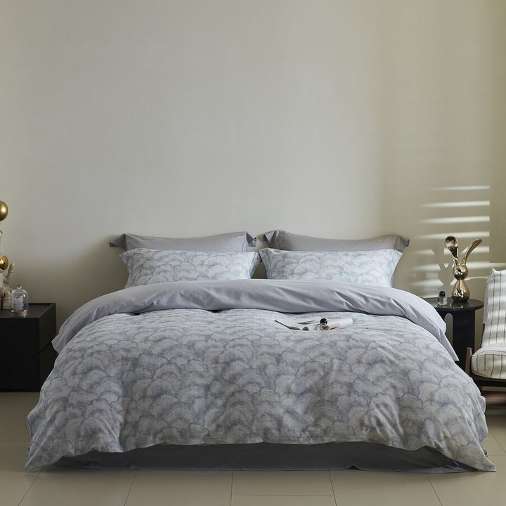Ombre gestreiftes Baumwollsatin Bettbezug-Set