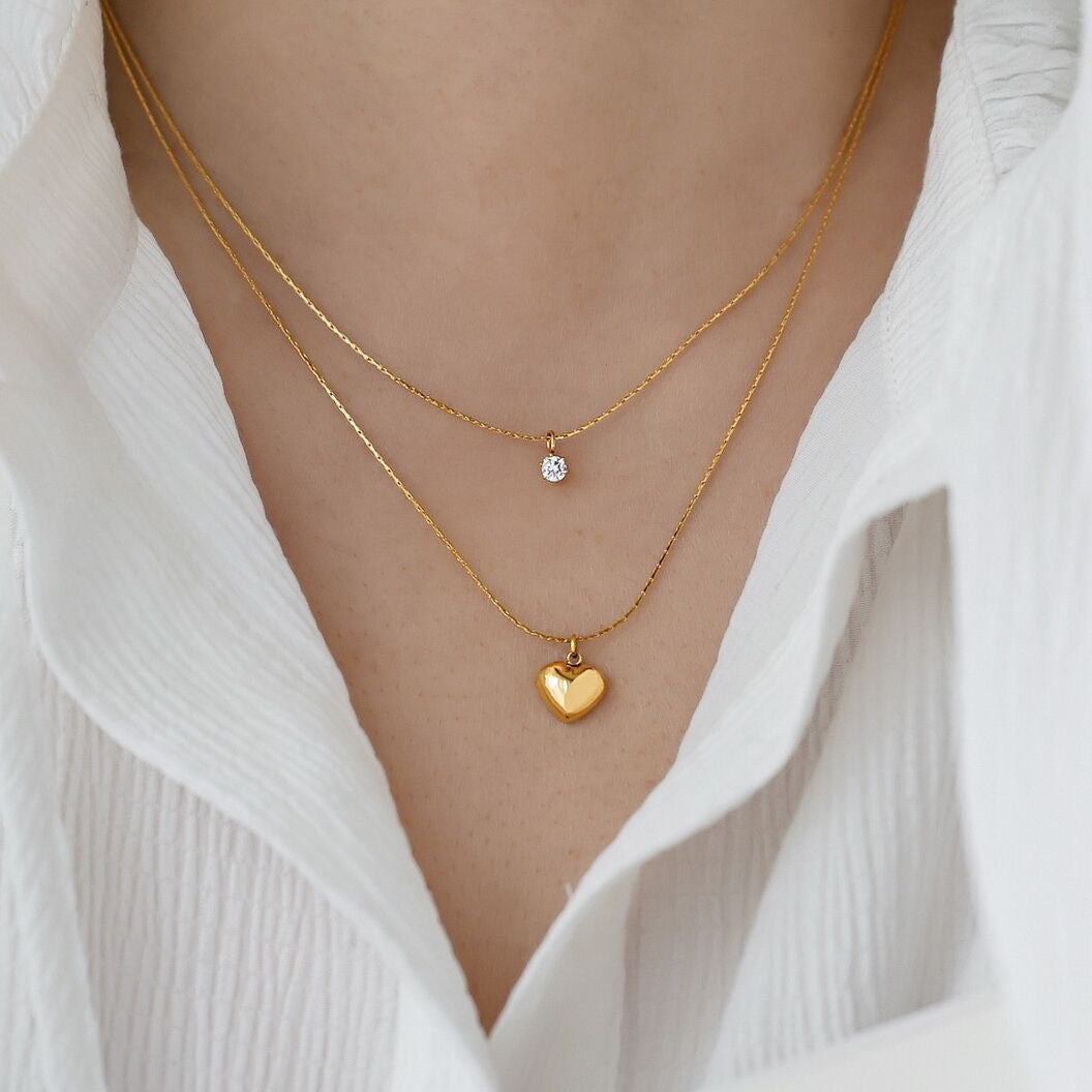 Herz Charm Lagenhalskette Karnz