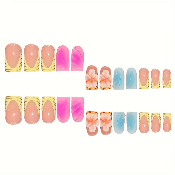 Tropisches Floral Acryl Nagelkunst Set Karnz