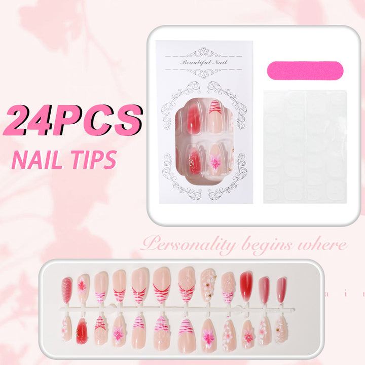 Florale Kunst Press-On Nagelspitzen Kollektion Karnz