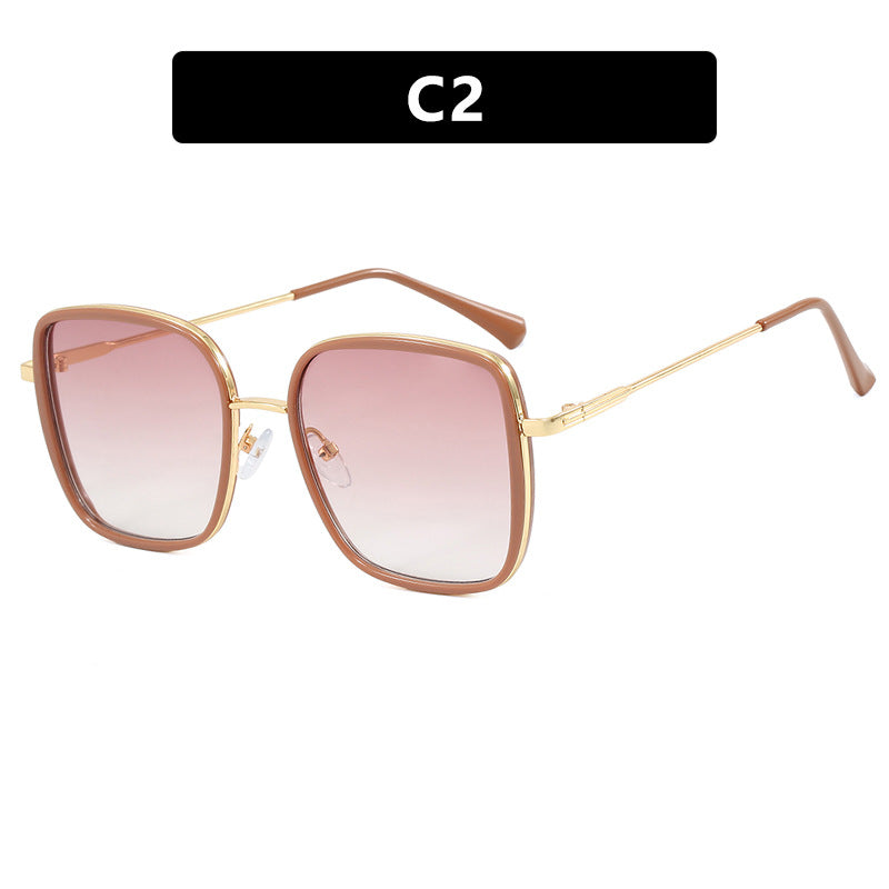 Damen oversized Sonnenbrille mit elegantem Metallrahmen und polarisierten Gläsern Karnz