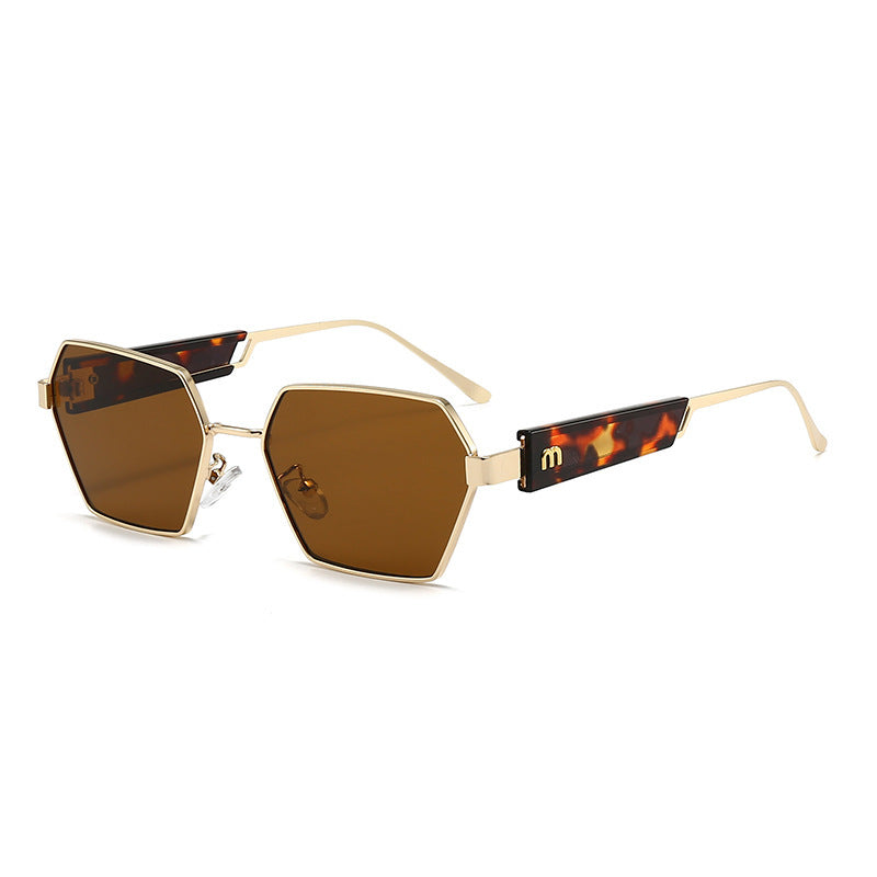 Damen Hexagon Sonnenbrille mit luxuriösen Metallakzenten Karnz